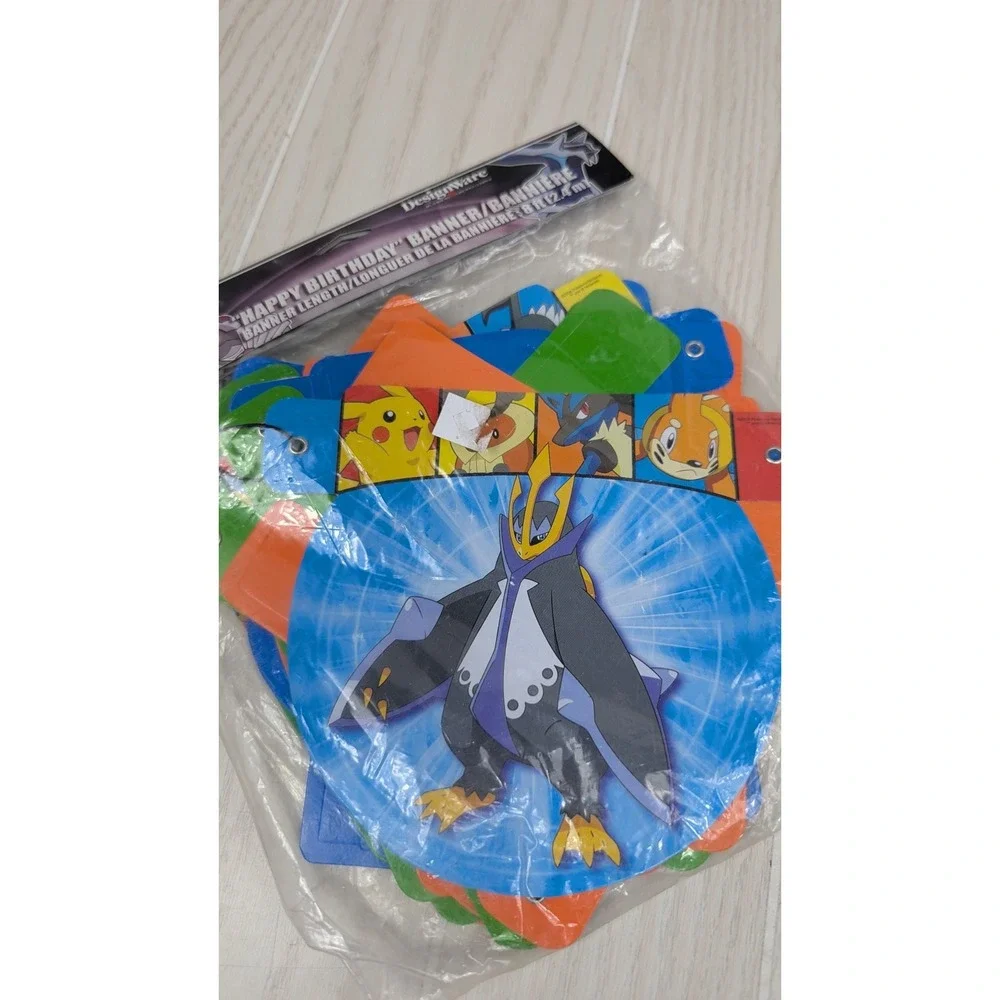 DesignWare Pokemon Birthday Banner 8ft Multicolor Diamond Pearl Party Decor